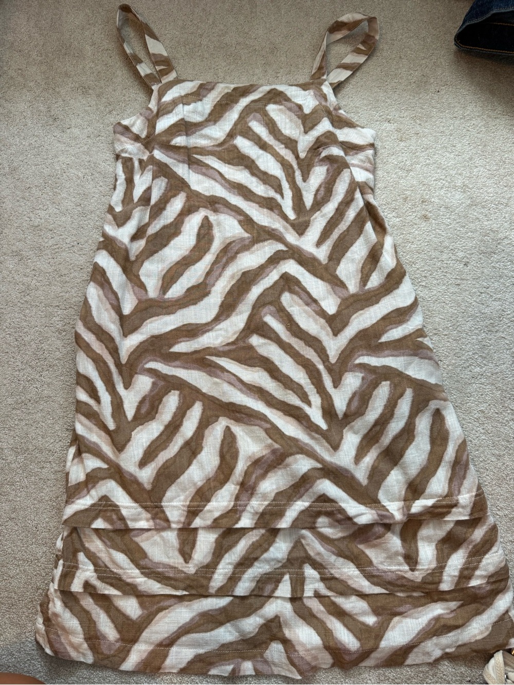 Time and Tru Brown and White Zebra-Print Mini Dress